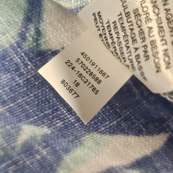 Chicos Cardigan Womens 1/M Hawaiian 100% Linen Tropical Floral Paradise Cardigan - Picture 7 of 13